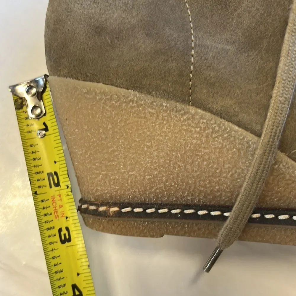 J. Crew | Macalister Brown‎ Suede Leather Wedge Tie Bootie Boots 8